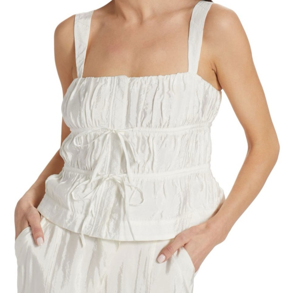 Jonathan Simkhai Ivory Mesh Detail Top